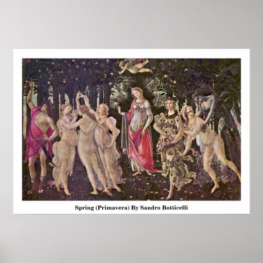 Poster Printemps (Primavera) Par Sandro Botticelli (Devant)