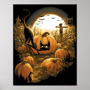 Poster Pris dans un patch Éffrayant