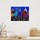 POSTER PRISARTS DE LA VILLE MEXICAINE PUEBLO II PEINTURE (Cuisine)