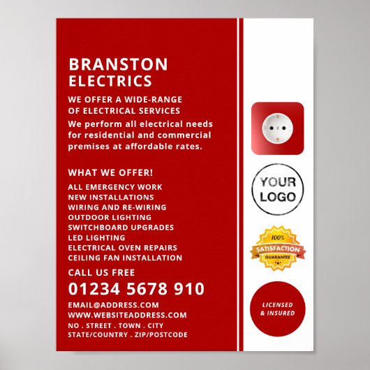 Poster Prise d'alimentation à deux broches, publicité par (Devant)