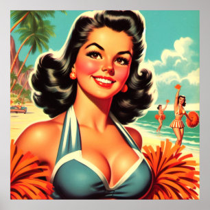 Poster Prise Pom-pom girl vintage