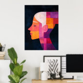 Poster Prism of Her Profile — Abstract Realism (Bureau à domicile)