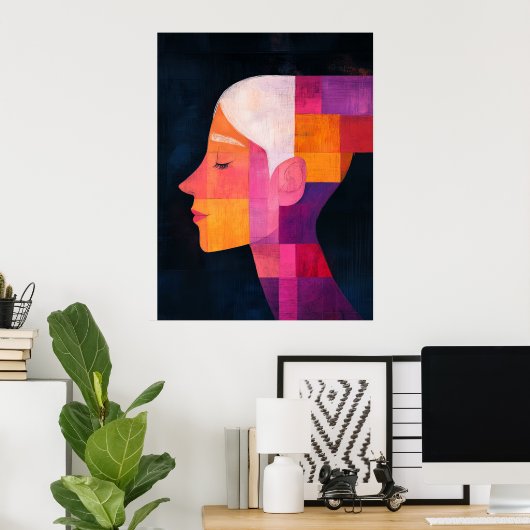 Poster Prism of Her Profile — Abstract Realism (Bureau à domicile)