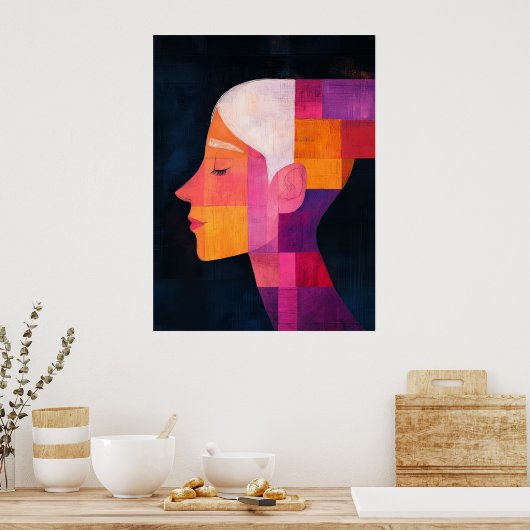 Poster Prism of Her Profile — Abstract Realism (Cuisine)