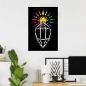 Poster prisme attrape-soleil cristal géométrique (Bureau à domicile)