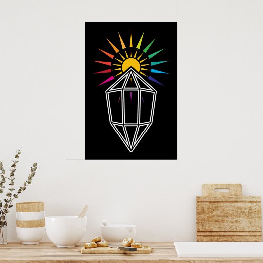 Poster prisme attrape-soleil cristal géométrique (Cuisine)