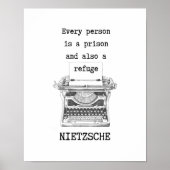 Poster Prison and REFUGE philosophy quote by Nietzsche (Devant)