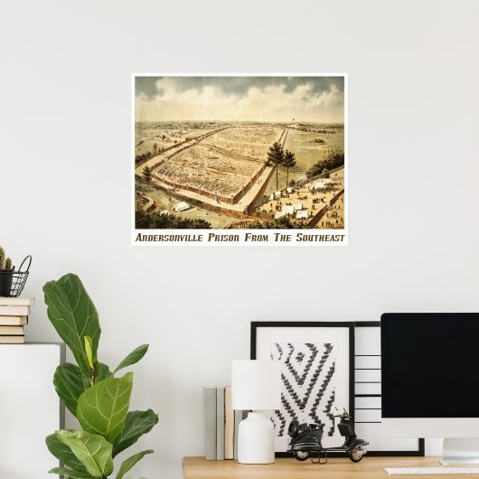 Poster Prison d'Andersonville (Camp Sumter), vue aérienne (Bureau à domicile)