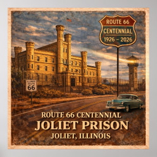 Poster Prison de Joliet Route 66 Chicago