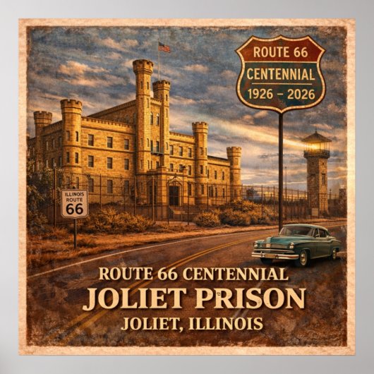 Poster Prison de Joliet Route 66 Chicago (Devant)