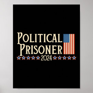Poster Prisonnier 2024 Vote Trump 5 novembre Drapeau amér