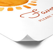 Poster Privilégie le Baby shower de soleil Boho Watercolo (Coin)