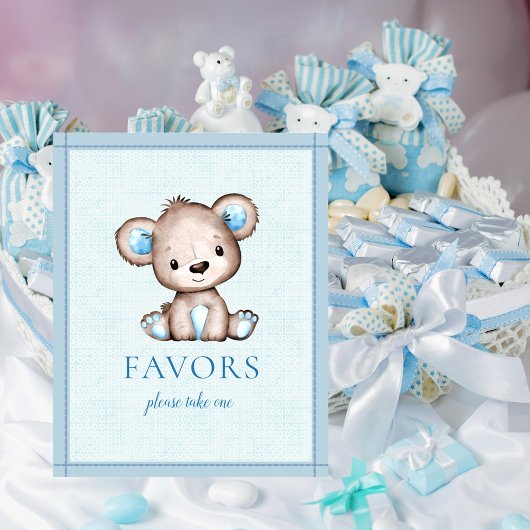 Poster Privilégie Table Cute Baby shower Brown Ours
