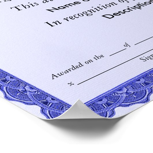 Poster Prix Blue Ribbon (Coin)