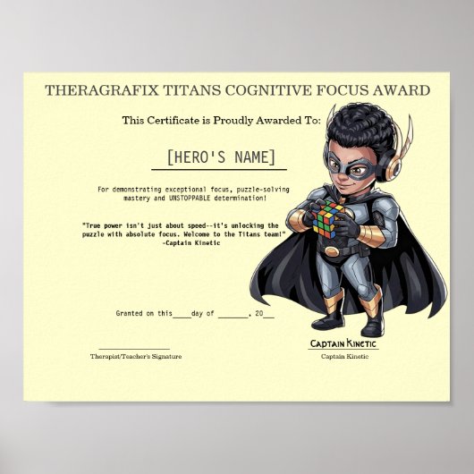 Poster Prix de concentration et de détermination en théra (Devant)