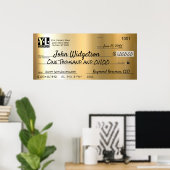 Poster Prix de la prime de charité pour chèque de fausse  (Bureau à domicile)