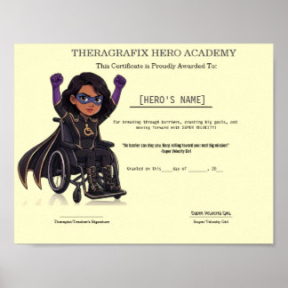 Poster Prix de thérapie pédiatrique pour la vitesse et la