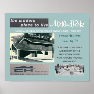 Poster Prix Design 1957 Lauréat Mid-Century Modern House