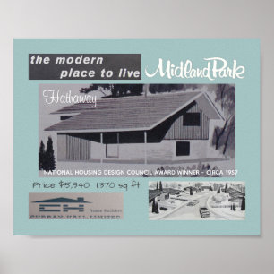 Poster Prix Design 1957 Lauréat Mid-Century Modern House