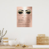 Poster Prix d'extension des yeux de maquillage or rose (Cuisine)