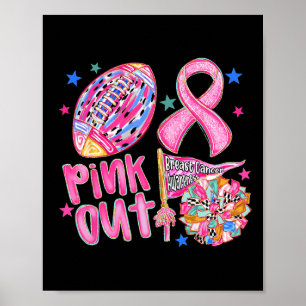 Poster Prix du cancer du sein rose Out Footll rose Ribbon