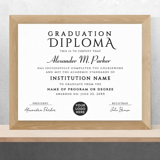 Poster Prix du logo d'appréciation de classe noire blanch