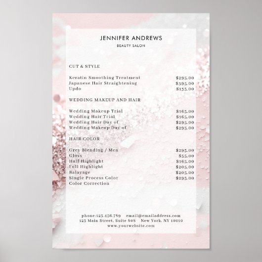 Poster Prix du Salon de Parties scintillant moderne (Devant)