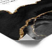 Poster Prix du service de marbre d'agate noir et or (Coin)