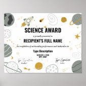 Poster Prix Science avec thème spatial (Devant)