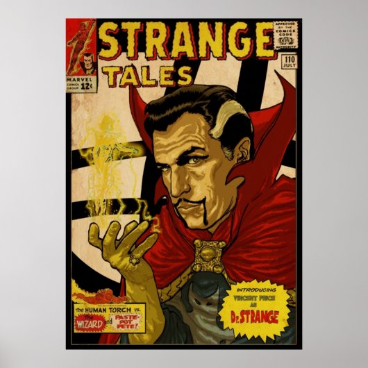 POSTER PRIX VINCENT COMME DR STRANGE RETRO COMIC COVER (Devant)