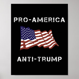 Poster Pro-amérique Anti-trump Américain Drapeau Usa Femm