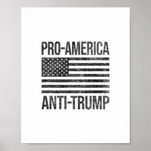 Poster Pro Amérique Anti Trump Drapeau Américain Patriot