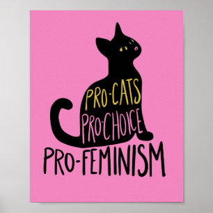 Poster Pro-cats Pro-choice pro-feminism