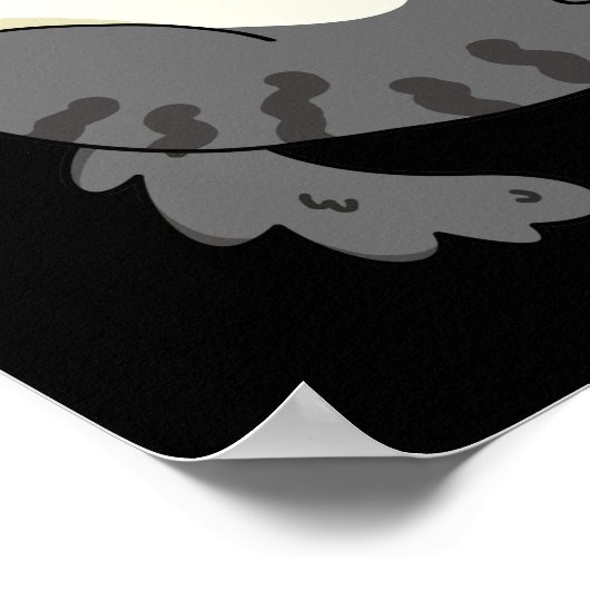 Poster Pro-chat-stinator Funny Fat Cat Pun Dark BG (Coin)