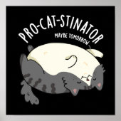 Poster Pro-chat-stinator Funny Fat Cat Pun Dark BG (Devant)