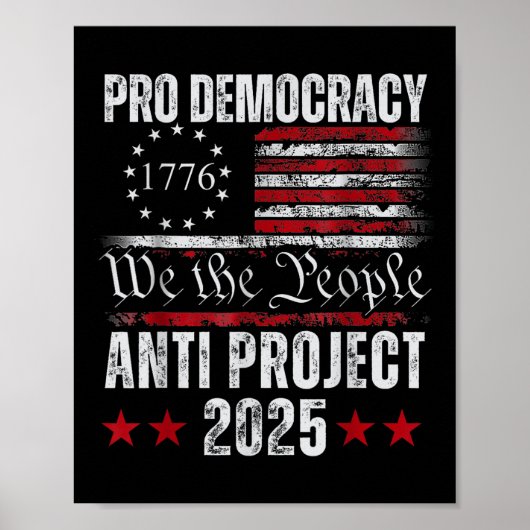 Poster Pro Democracy Anti Project 2025 Stop Project 2025 (Devant)