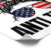 Poster Pro Democracy - Anti Trump Messy Bun drapeau améri (Coin)