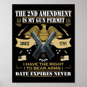 Poster Pro Gun Deuxième Amendement Est Mon Permis De Port