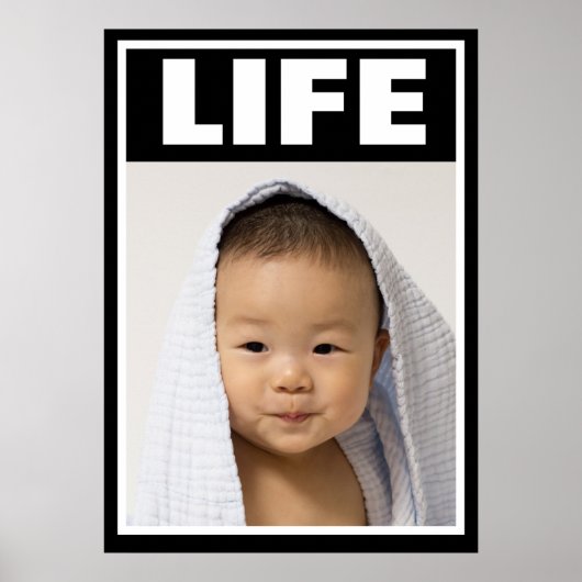 POSTER PRO-LIFE HEUREUX BÉBÉ ASIATIQUE VIE INFANTE (Devant)