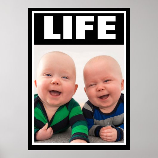 POSTER PRO-LIFE SOURIRE DES GARÇONS À BÉBÉ DOUCE (Devant)