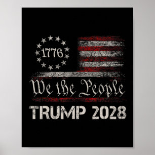 Poster Pro Trump 2028 Président America Us Drapeau Retro