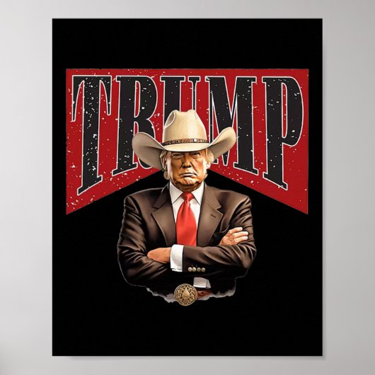 Poster Pro Trump Cowboy (Devant)