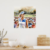 Poster Pro Woman Golfer - Golf Art Imprimer (Cuisine)