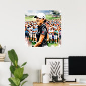 Poster Pro Woman Golfer - Golf Art Imprimer (Bureau à domicile)