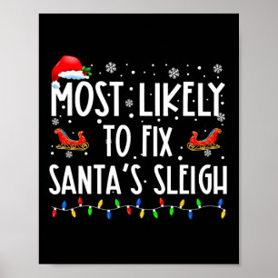 Poster Probable De Corriger Père Noël Sleigh Noël Croire 