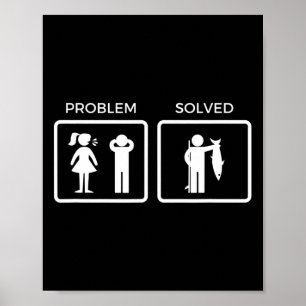 Poster Problème amusant Pêche résolue