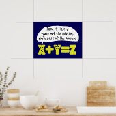 Poster Problème mathématique amusant bleu (Cuisine)