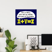 Poster Problème mathématique amusant bleu (Bureau à domicile)