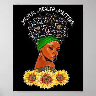 Poster Problèmes de santé mentale aux États-Unis Femme Gu