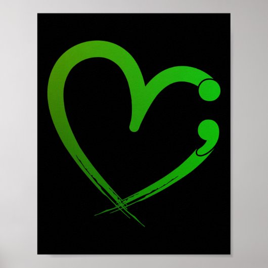 Poster Problèmes de santé Semicolon Mois de sensibilisati (Devant)